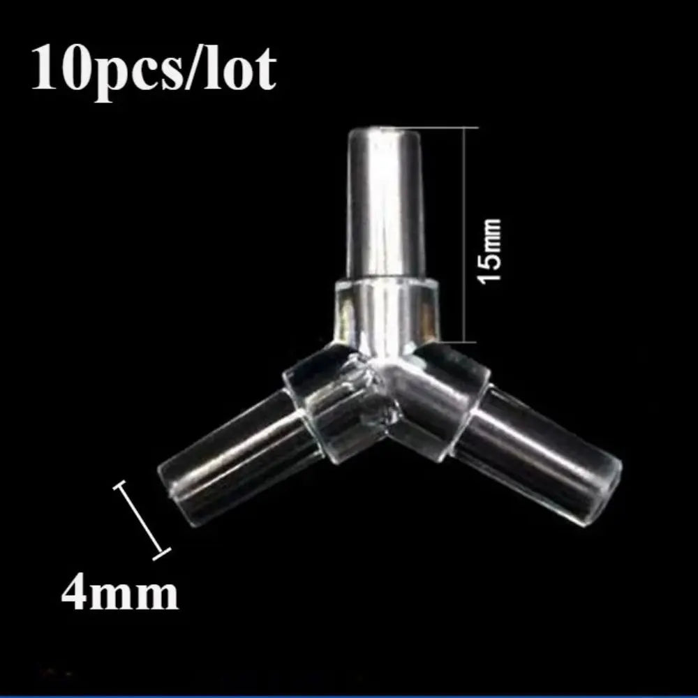 Connecteur en Y transparent avec trois embouts, deux de 4 mm et un de 15 mm