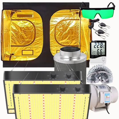 Armoire de culture intérieure avec double éclairage, ventilateur, filtre et accessoires inclus