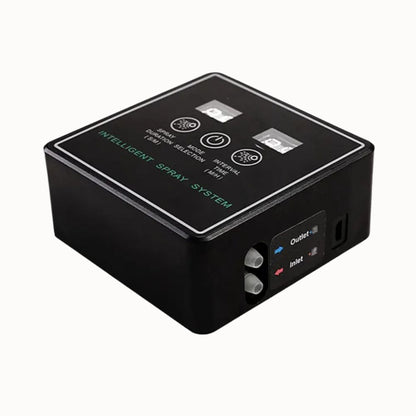 Brumisateur programmable avec trois buses orientables et boutons de contrôle sur le dessus