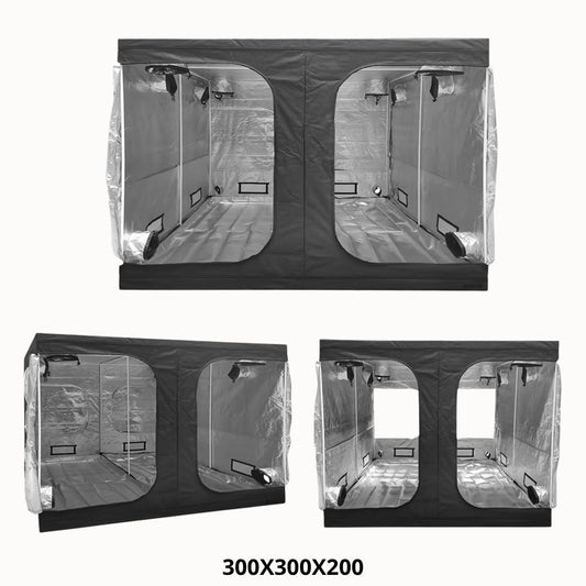 Box de culture noire avec fenêtres transparentes, intérieur spacieux et parois en tissu résistant