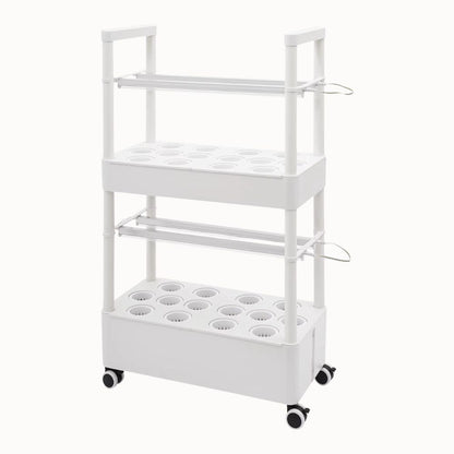 Culture Hydroponique 28 Plantes LED : Kit 2 Niveaux Mobile