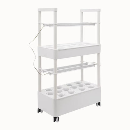 Culture Hydroponique 28 Plantes LED : Kit 2 Niveaux Mobile