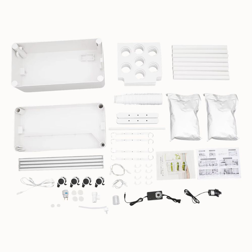 Culture Hydroponique 28 Plantes LED : Kit 2 Niveaux Mobile