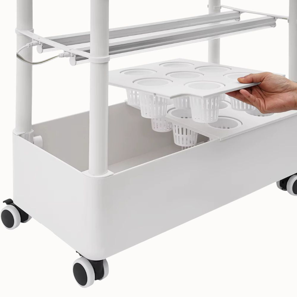 Culture Hydroponique 28 Plantes LED : Kit 2 Niveaux Mobile