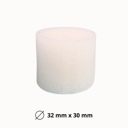 Éponge blanche cylindrique avec texture poreuse, sur fond clair, utilisée pour le support d'enracinement