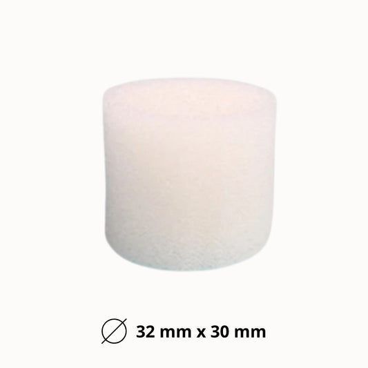 Éponge blanche cylindrique avec texture poreuse, sur fond clair, utilisée pour le support d'enracinement