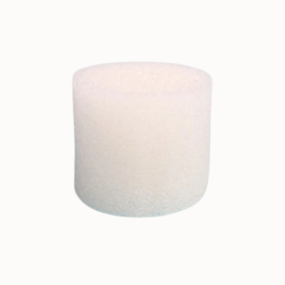 Éponge blanche cylindrique, texture douce, surface lisse, utilisée pour le support d'enracinement des plantes