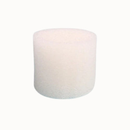 Éponge blanche cylindrique, texture douce, surface lisse, utilisée pour le support d'enracinement des plantes