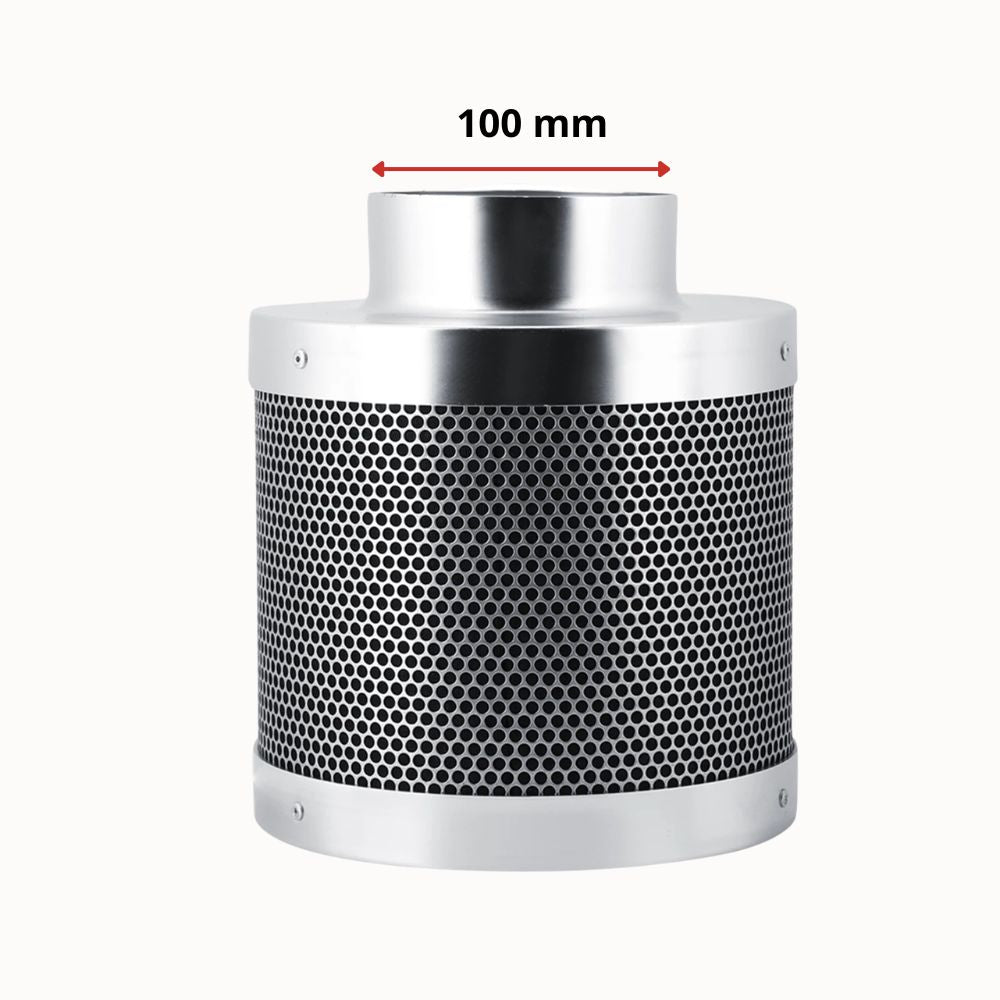 Filtre à charbon en inox de 100 mm avec grille perforée pour ventilation en chambre de culture