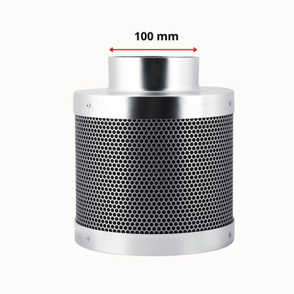 Filtre à charbon en inox de 100 mm avec grille perforée pour ventilation en chambre de culture
