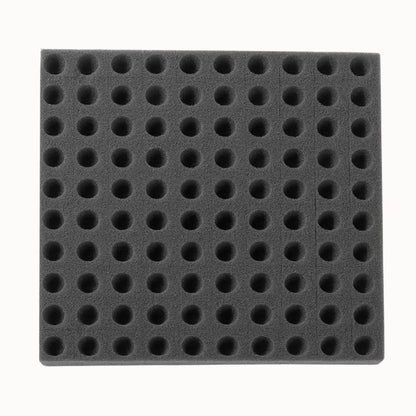 Éponge noire avec de nombreux trous, de forme carrée, pour le semis de plantes hydroponiques