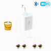 Système d'arrosage automatique avec un réservoir et quatre pots de plantes connectés WiFi