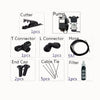 Kit pompe de brumisation 220V avec accessoires, incluant une pompe, tuyau et connecteurs