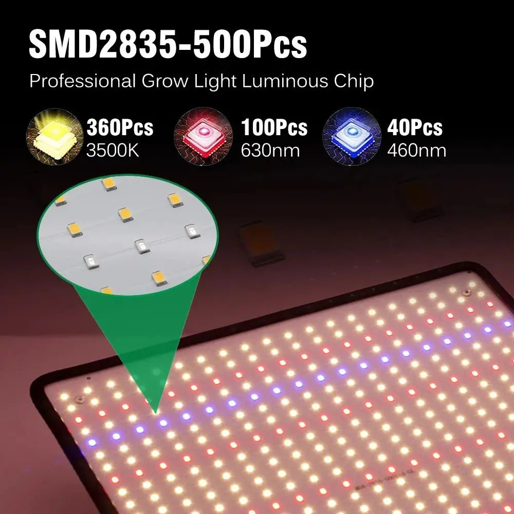 Panneau LED rectangulaire avec plusieurs lumières de différentes couleurs sur fond noir