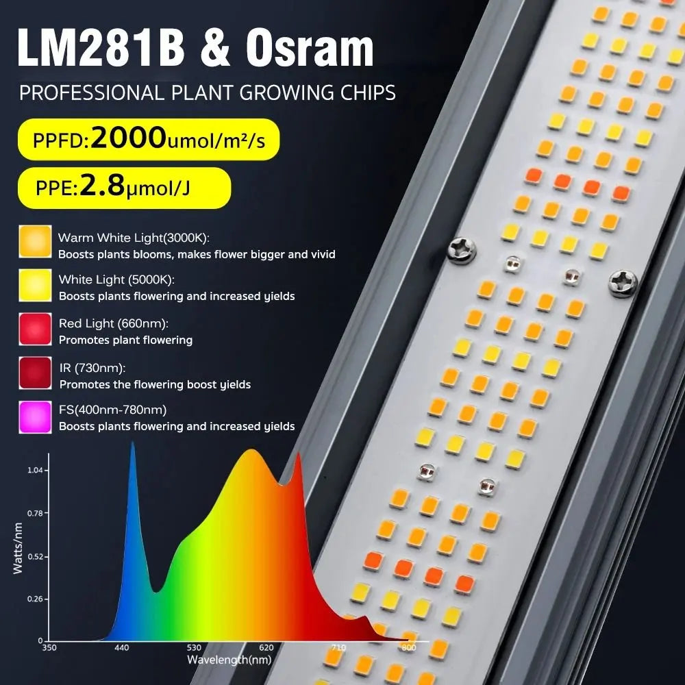 Barres LED de couleur argentée avec des lumières blanches et rouges, disposées sur un support métallique