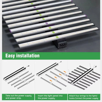Panneau LED avec plusieurs barres métalliques et connecteurs, surface argentée et design moderne