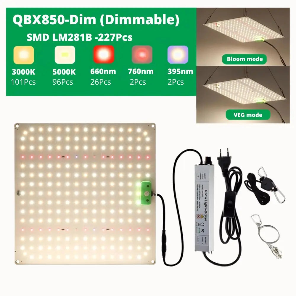 Panneau lumineux rectangulaire avec de nombreuses LED blanches et colorées sur fond blanc, câbles et alimentation visibles