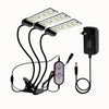 Lampe LED hydroponique avec trois bras flexibles, télécommande et adaptateur secteur noir