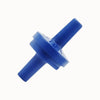 Clapet anti-retour bleu en plastique avec deux embouts cylindriques de 4 mm de diamètre
