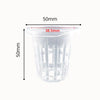 Pots hydroponiques transparents en plastique avec des fentes pour drainage et support de culture