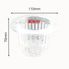 Pots hydroponiques en plastique transparent avec des perforations et une forme cylindrique, couleur blanche