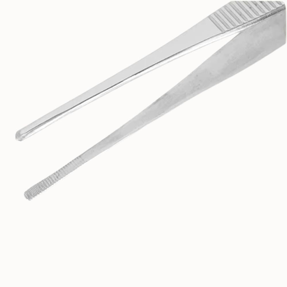 Pince à lame en métal argenté avec une surface lisse et des bords fins pour une précision optimale