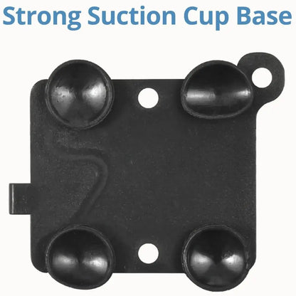 Base en plastique noir avec quatre ventouses rondes et une forme rectangulaire
