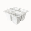 Plateau en silicone souple avec quatre compartiments de forme carrée et motif marbré blanc