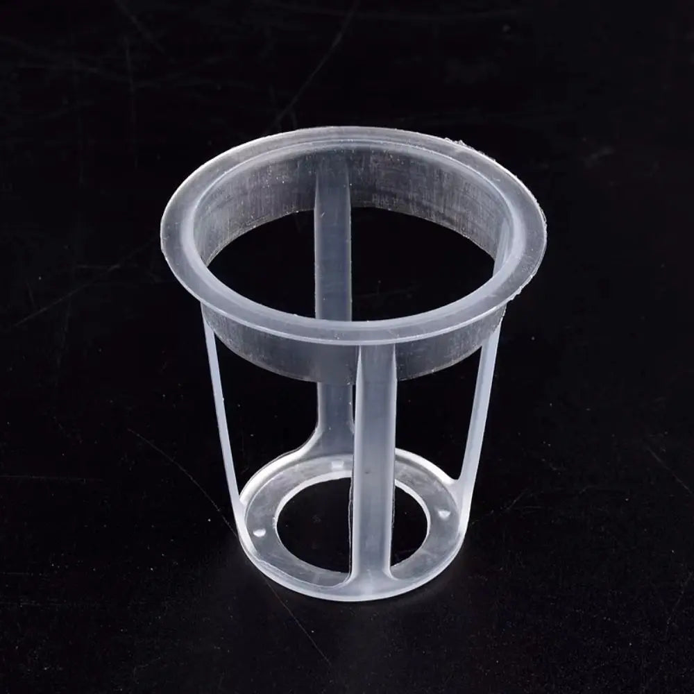 Panier de culture hydroponique en plastique transparent avec des ouvertures et une forme cylindrique