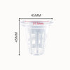 Paniers en plastique transparent avec des perforations pour la culture hydroponique, forme cylindrique et couleur blanche