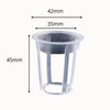 Godet hydroponique transparent en plastique avec des ouvertures et une forme cylindrique
