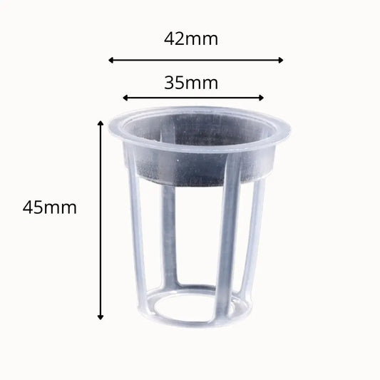 Godet hydroponique transparent en plastique avec des ouvertures et une forme cylindrique