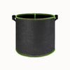 Sac en fibre noir avec des poignées, bord vert, forme cylindrique pour grandes plantes d'intérieur
