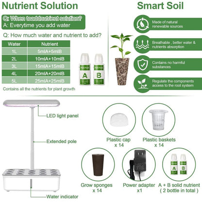 Potager d'Intérieur Connecté : Système 14 Plantes Arrosage Automatique