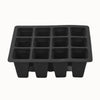 Bac en silicone noir avec douze cellules pour semis, présentant un design rectangulaire et des bords arrondis