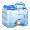 Bidon portable transparent de 7.5L avec robinet et couvercle bleu pour réservoir eau plante