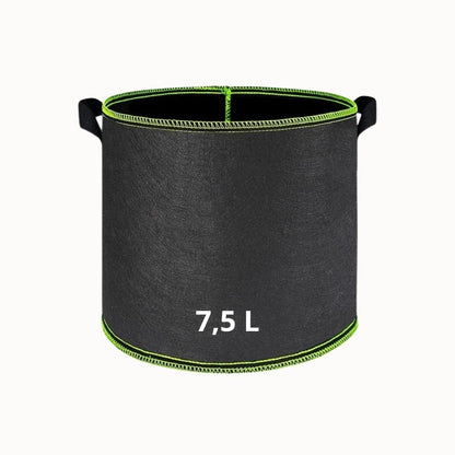 Sac de culture noir en fibre respirante avec des coutures vertes et deux poignées sur les côtés