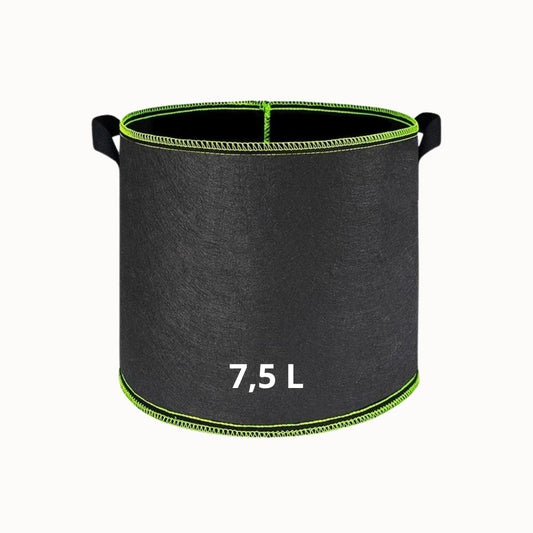 Sac de culture noir en fibre respirante avec des coutures vertes et deux poignées sur les côtés