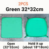 Tapis de rempotage vert en plastique pliable, forme carrée avec bords arrondis et surface lisse