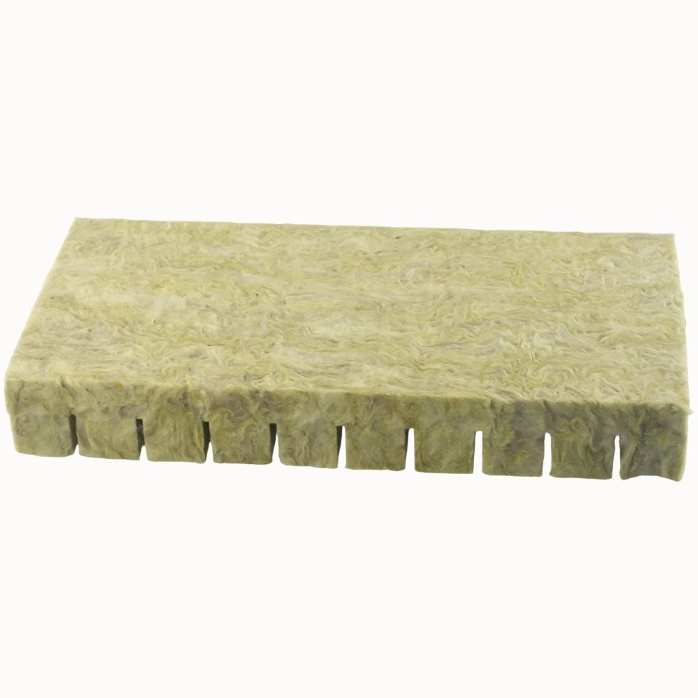 Cubes de laine de roche de couleur beige avec une texture douce et des bords découpés