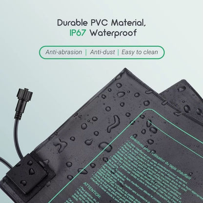 Tapis chauffant horticole en PVC, résistant à l'eau, avec connecteur et surface anti-abrasion