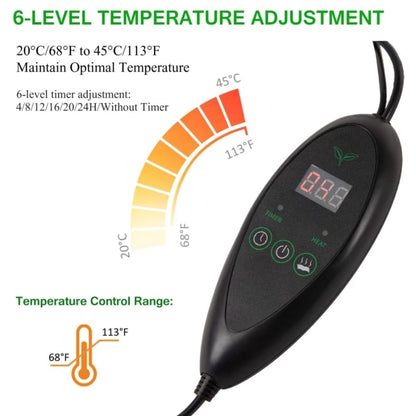 Thermostat digital avec affichage et réglage de température pour tapis chauffant plante 30W